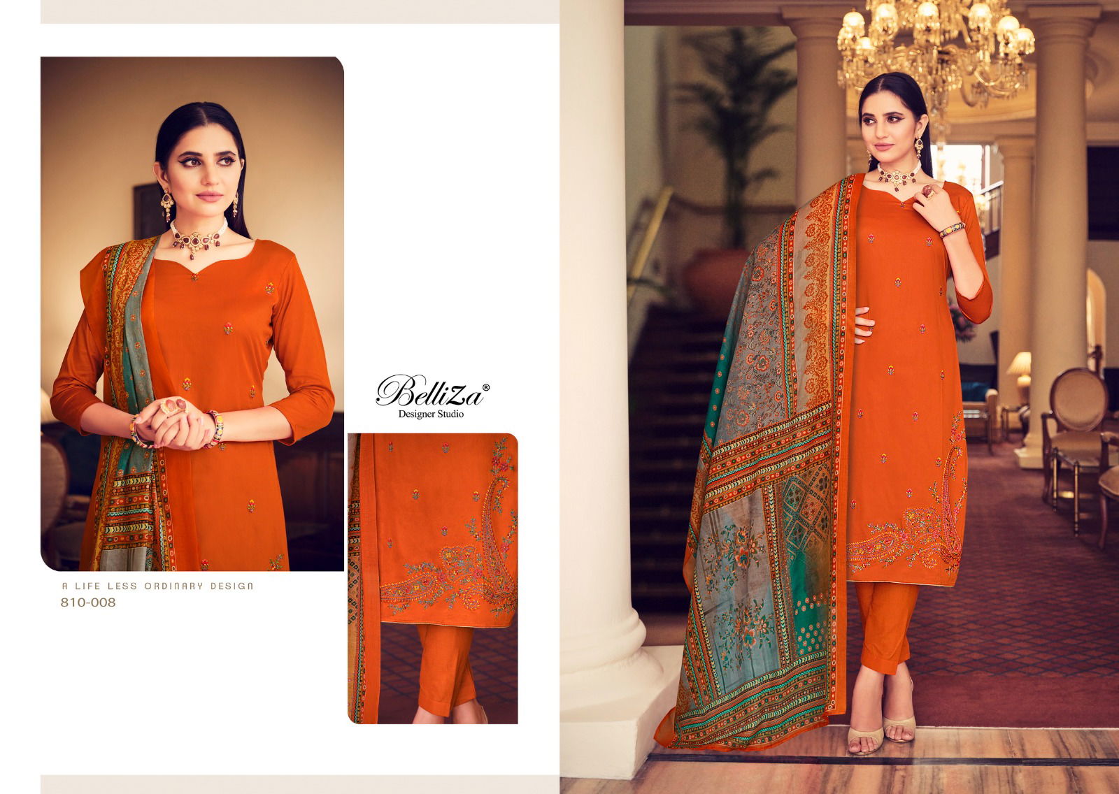 Ibadat By Belliza Jam Cotton Dress Material Catalog

